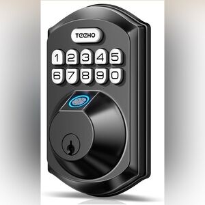 TEEHO TE002 Smart Fingerprint Door Lock Keyless Entry Matte Black
